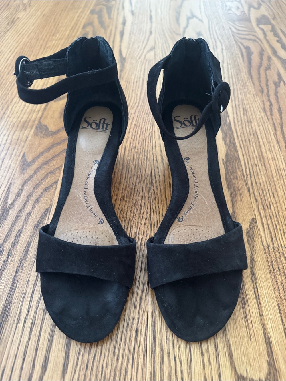 Black Suede Ankle-Strap Sandals